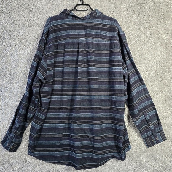 Carbon2Cobalt Men Striped Flannel Button Shirt Size XXLT Fall Layer Outdoor - Picture 7 of 11